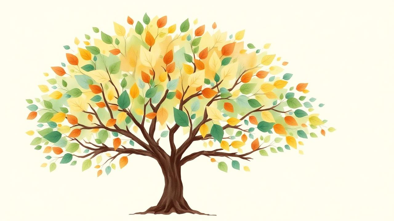 Tree with colorful leaves representing neurodiversity